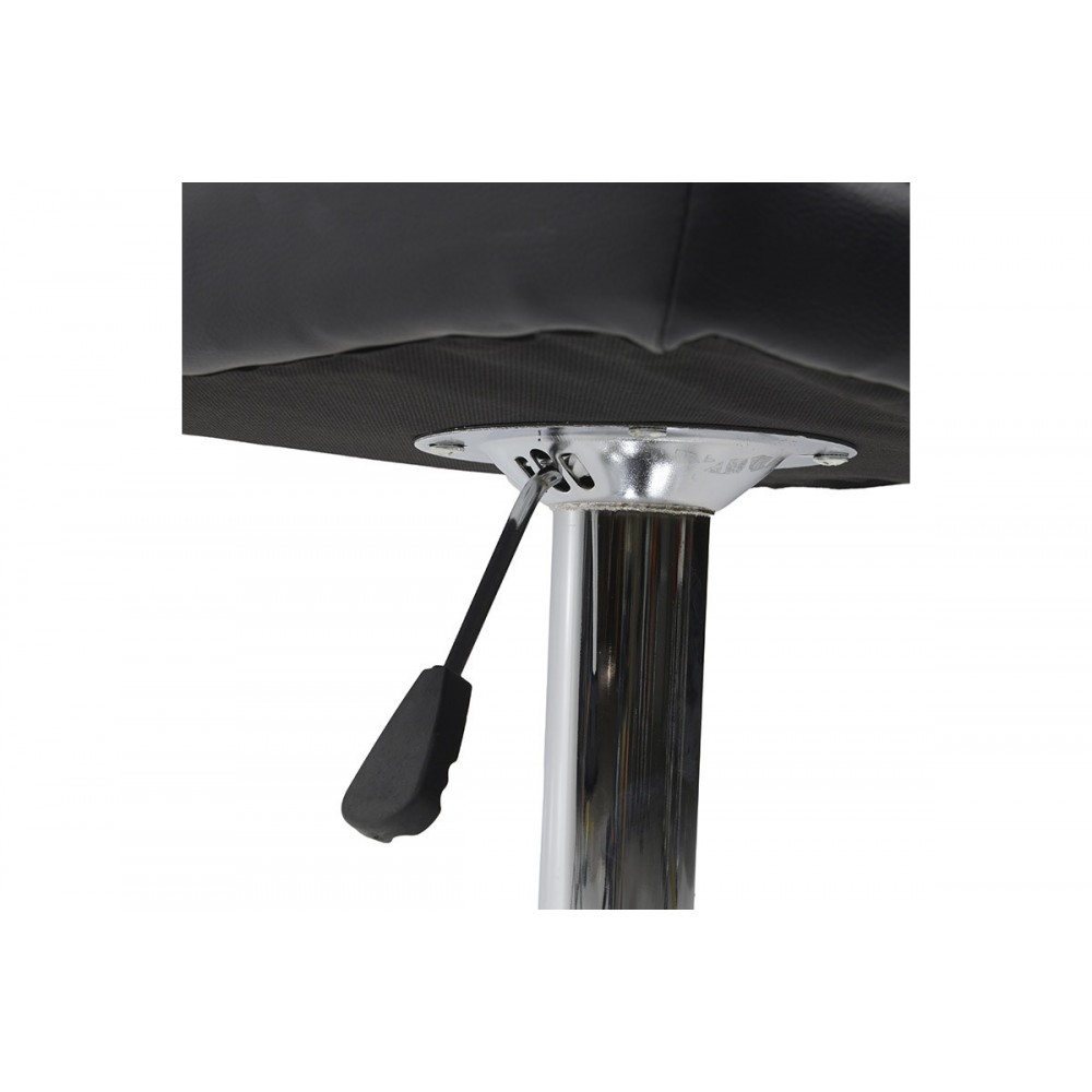 Σκαμπό μπαρ "REMINA" από PU/μέταλλο σε μαύρο χρώμα 45x53x112