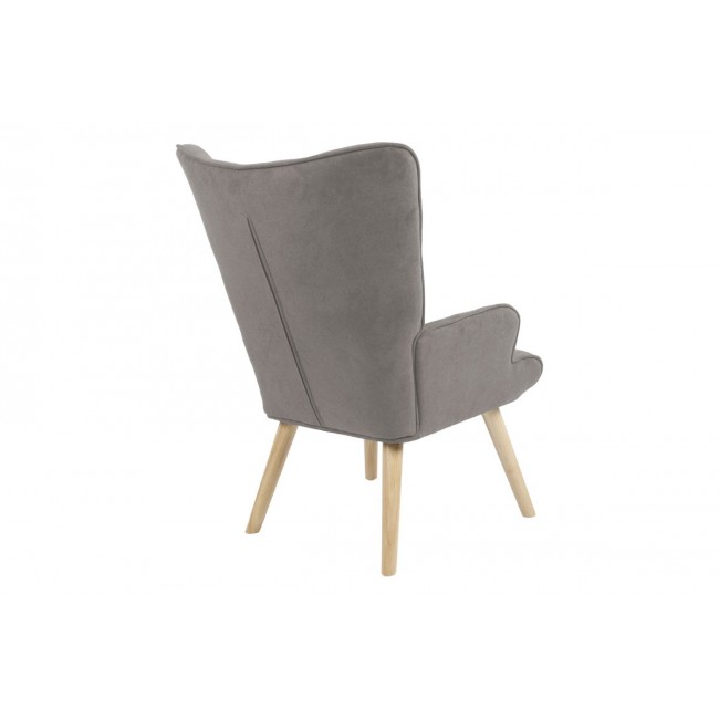 Πολυθρόνα "FLUFFY" από ξύλο/ύφασμα σε χρώμα γκρι/φυσικό 75x69x96