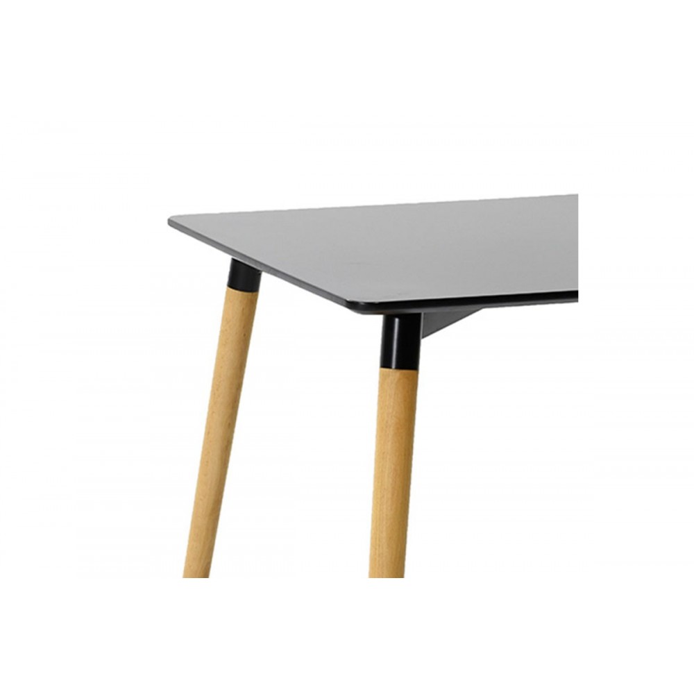 Τραπέζι "NATALI" από MDF/ξύλο σε μαύρο/φυσικό χρώμα 80x80x76