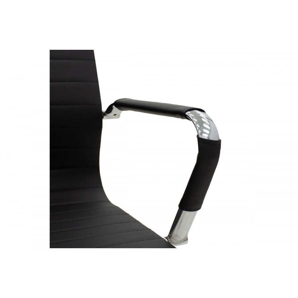 Πολυθρόνα γραφείου διευθυντή "VALTER" από PU/μέταλλο σε μαύρο χρώμα 55.5x58x108