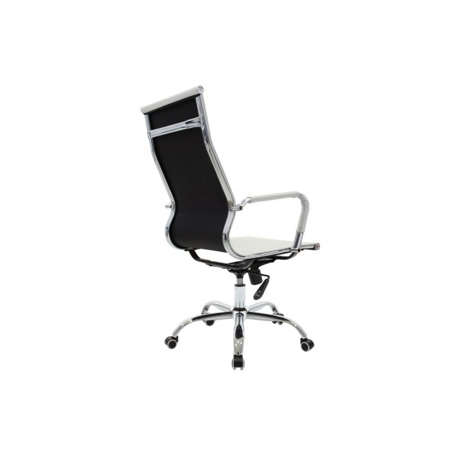 Πολυθρόνα γραφείου διευθυντή "VALTER" από PU/μέταλλο σε λευκό/ασημί χρώμα 55.5x58x108