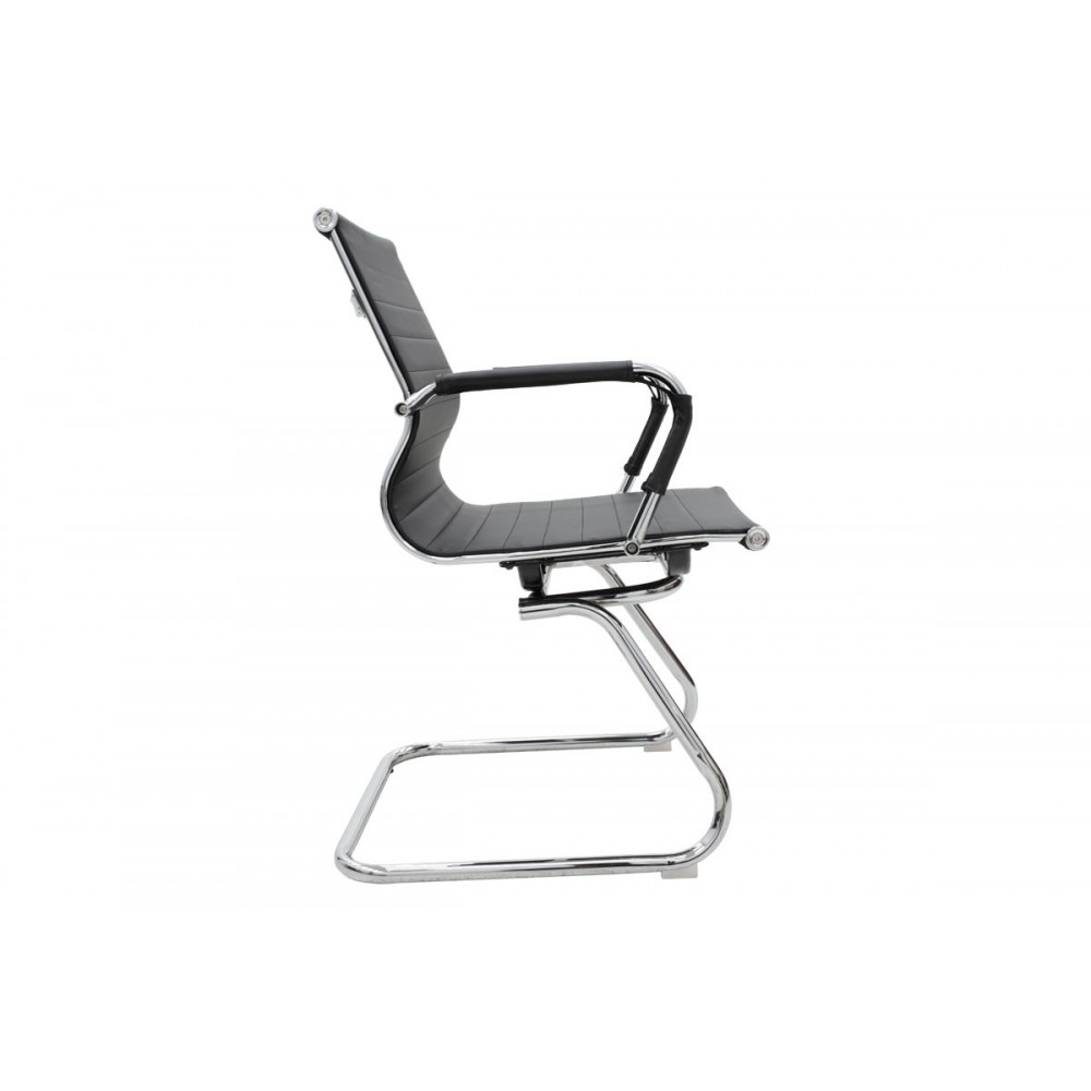 Καρέκλα επισκέπτη "VALTER" από PU/μέταλλο σε μαύρο χρώμα 55.5x52x95.5