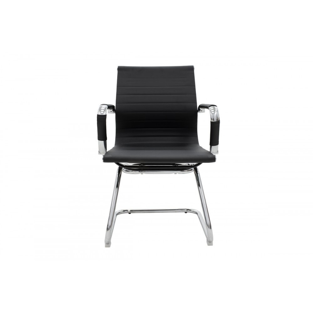 Καρέκλα επισκέπτη "VALTER" από PU/μέταλλο σε μαύρο χρώμα 55.5x52x95.5