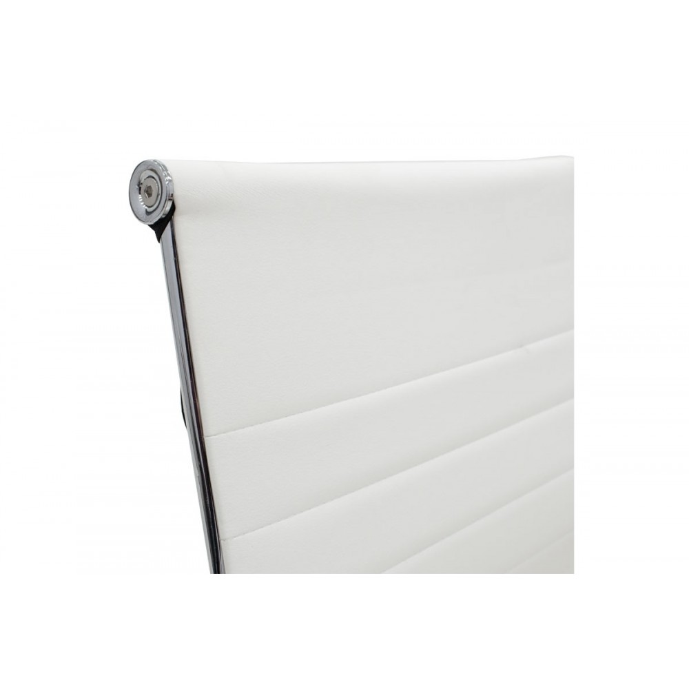 Καρέκλα επισκέπτη "VALTER" από PU/μέταλλο σε λευκό χρώμα 55.5x52x95.5