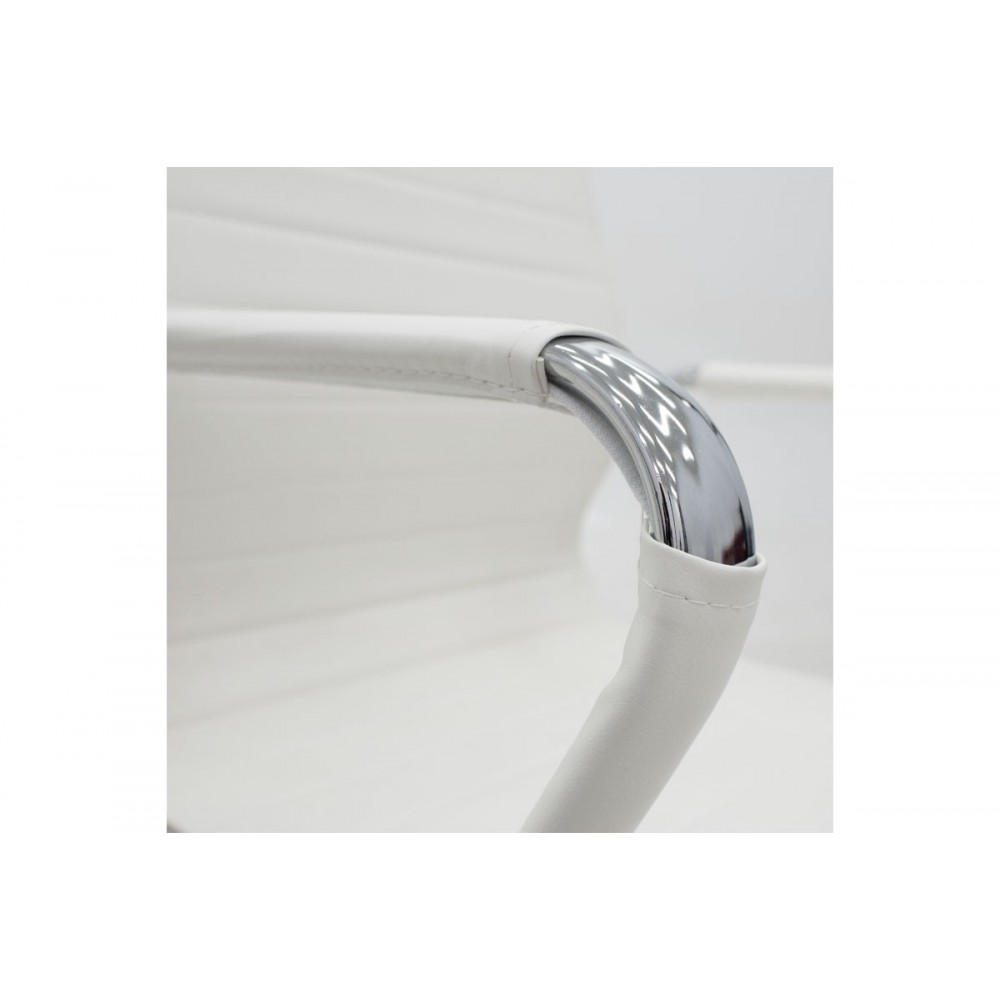 Καρέκλα επισκέπτη "VALTER" από PU/μέταλλο σε λευκό χρώμα 55.5x52x95.5