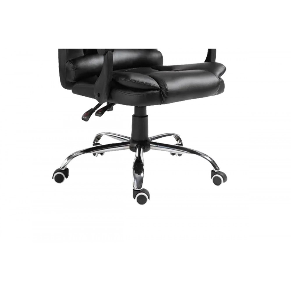 Πολυθρόνα διευθυντή "BENETT" από PU σε μαύρο χρώμα 62x48x110