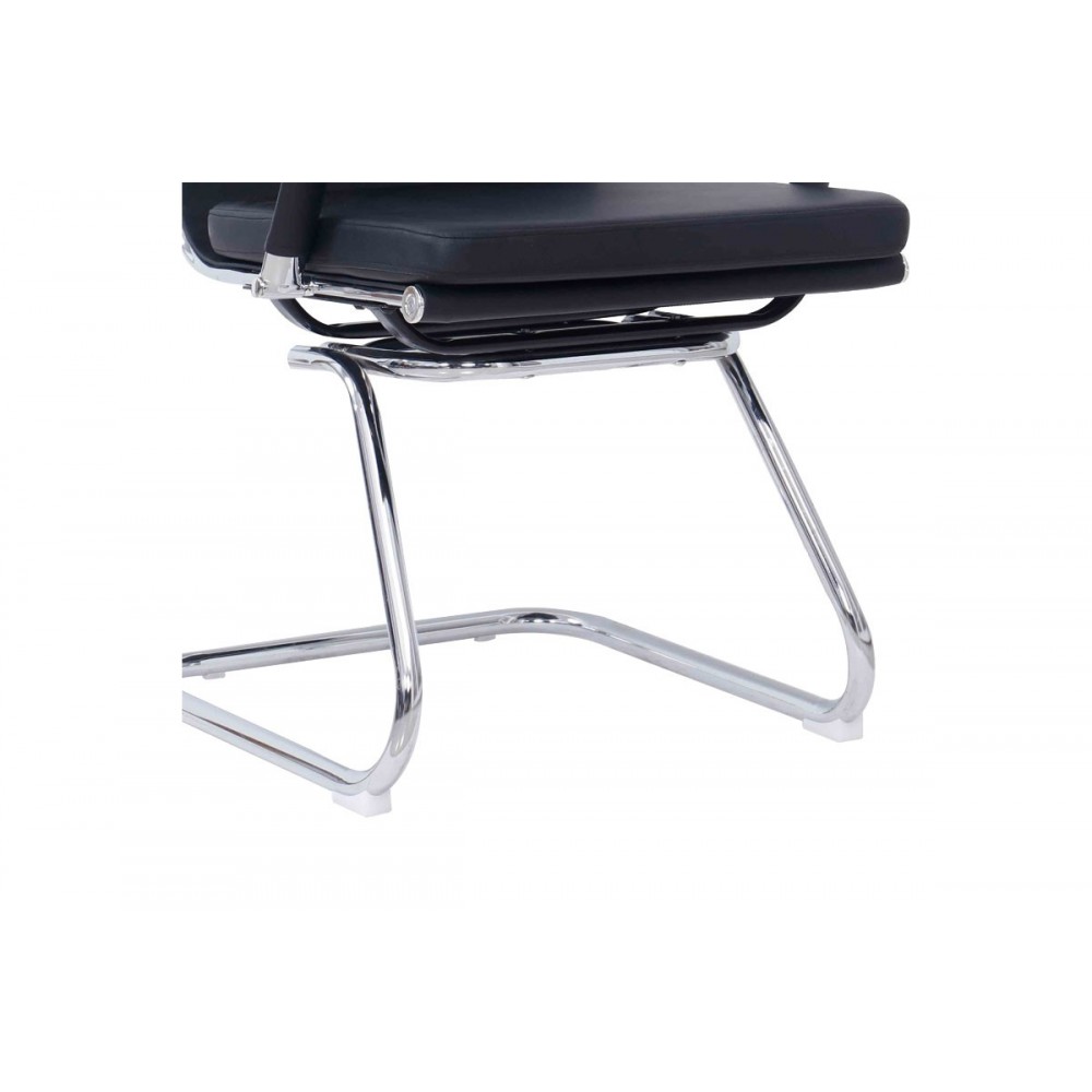 Καρέκλα επισκέπτη "TOKYO" από PU σε μαύρο χρώμα 55.5x52x88