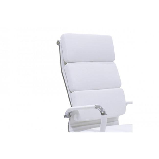 Πολυθρόνα γραφείου διευθυντή ''TOKYO'' από PU σε λευκό χρώμα 55.5x52x108