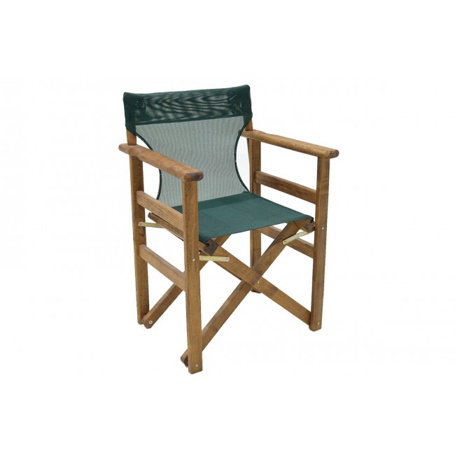 Πολυθρόνα σκηνοθέτη "RETTO" από ξύλο/πανί σε καρυδί/κυπαρισσί χρώμα 61x51x86