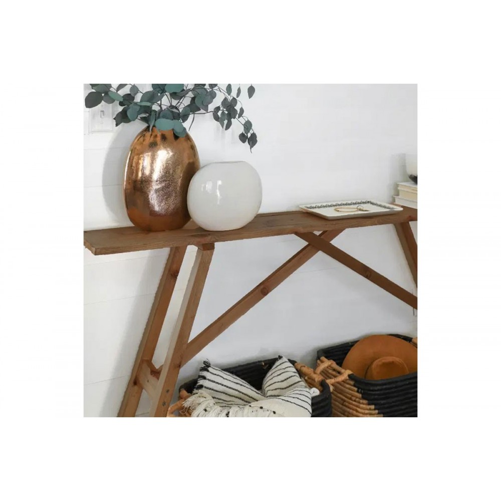 Κονσόλα "ROOSEVELT"  από ξύλο πεύκου σε καρυδί χρώμα 119x29x80