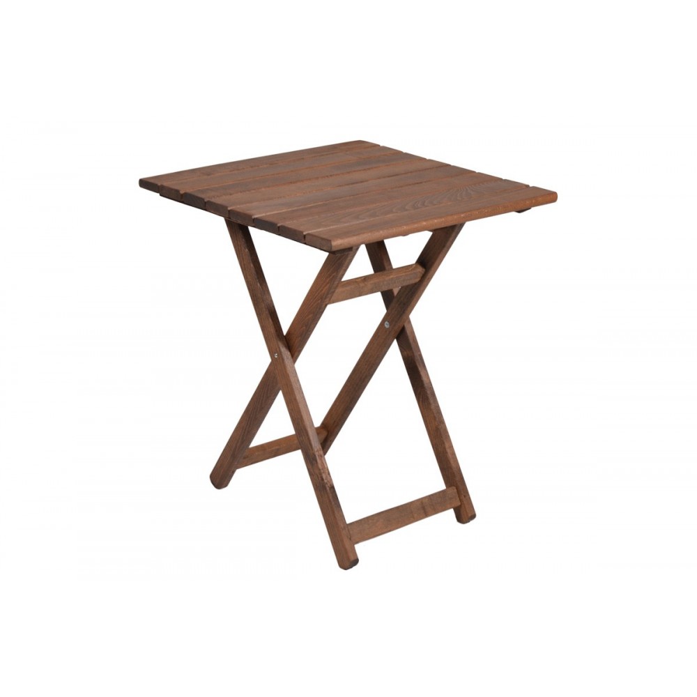 Σετ κήπου 3τμχ "RETTO" από ξύλο/πανί σε καρυδί/μπεζ χρώμα 60x60x71