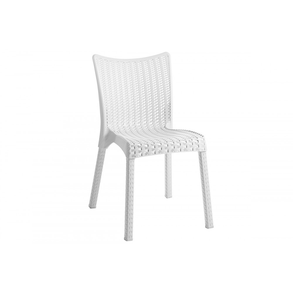 Τραπεζαρία κήπου "GROOVY-CONFIDENT" 3τμχ από PP σε λευκό χρώμα 80x80x74,5