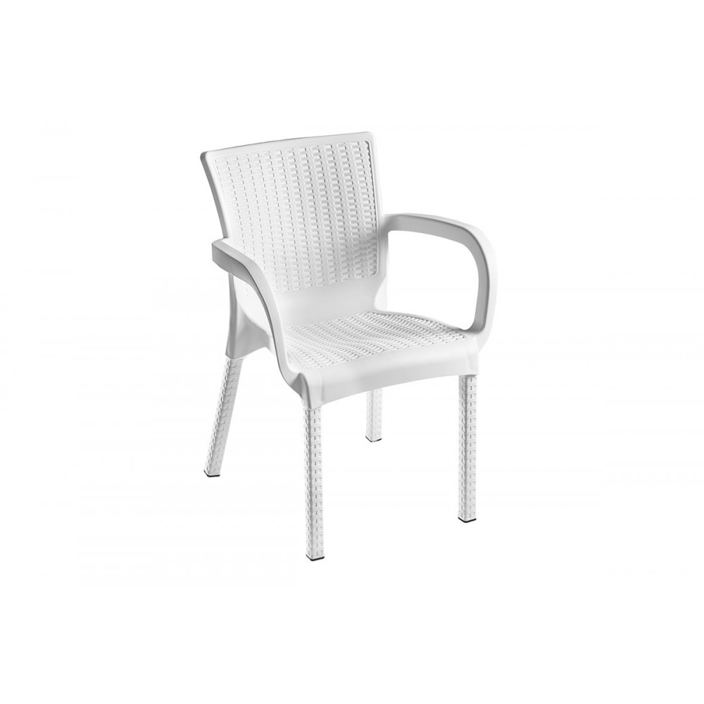 Τραπεζαρία κήπου "GROOVY-FESTIVE" 3τμχ από PP σε λευκό χρώμα 80x80x74,5