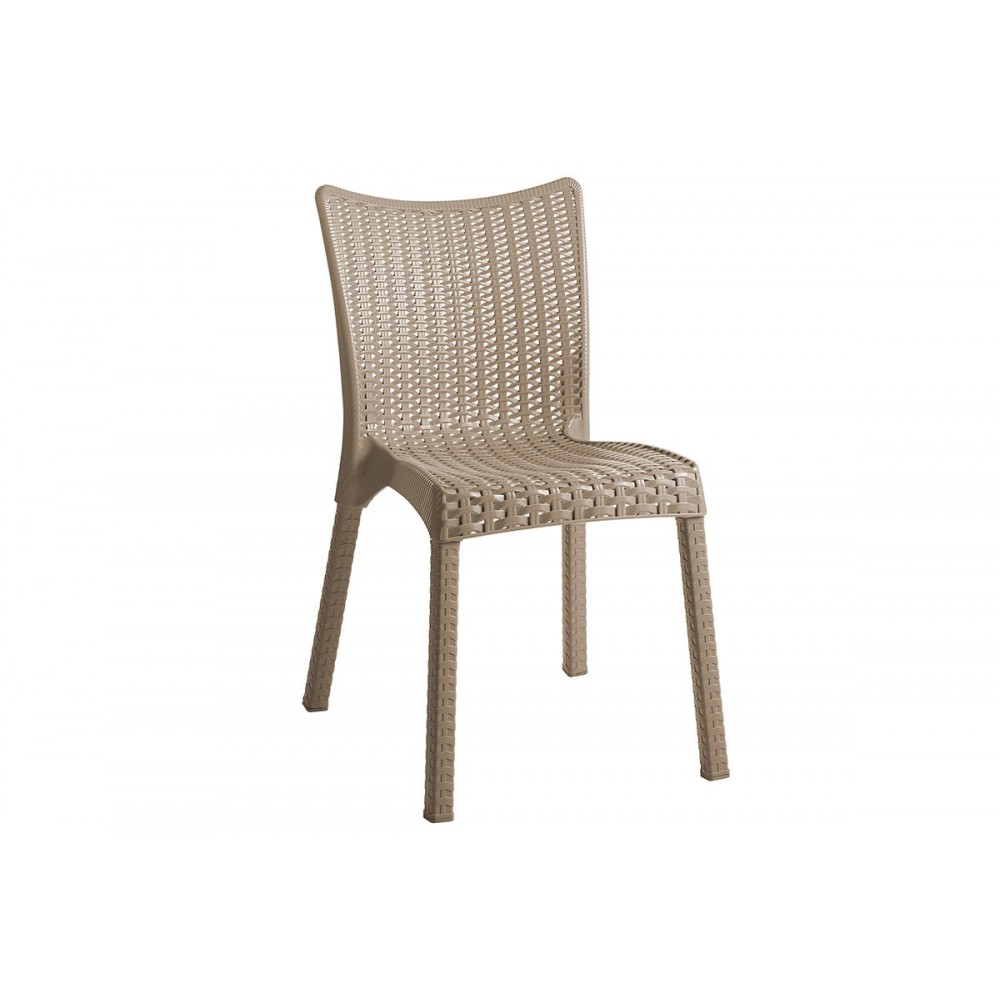 Τραπεζαρία κήπου "EXPLORE-CONFIDENT" 5τμχ από PP σε χρώμα καπουτσίνο 90x90x73,5