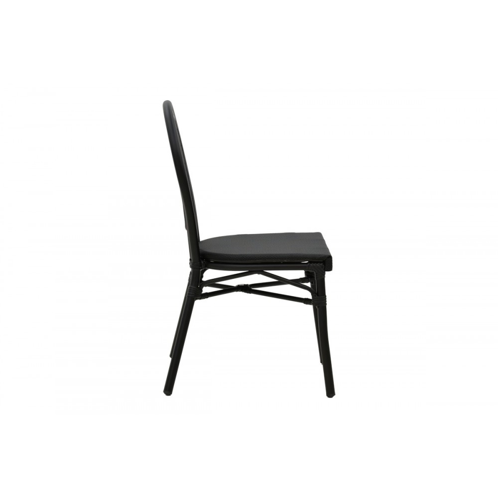 Καρέκλα κήπου "NACIA" από αλουμίνιο/textilene σε μαύρο χρώμα 45x59x85