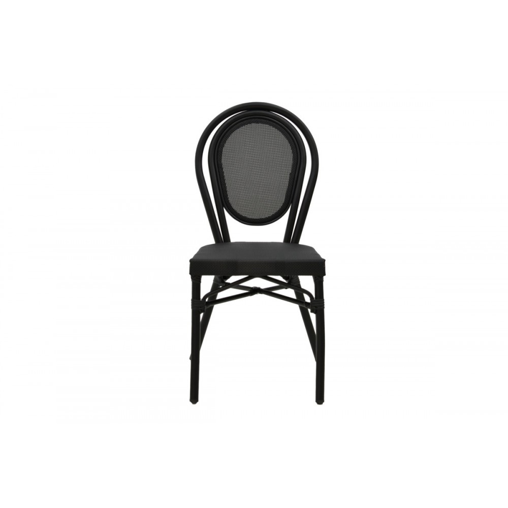 Καρέκλα κήπου "NACIA" από αλουμίνιο/textilene σε μαύρο χρώμα 45x59x85