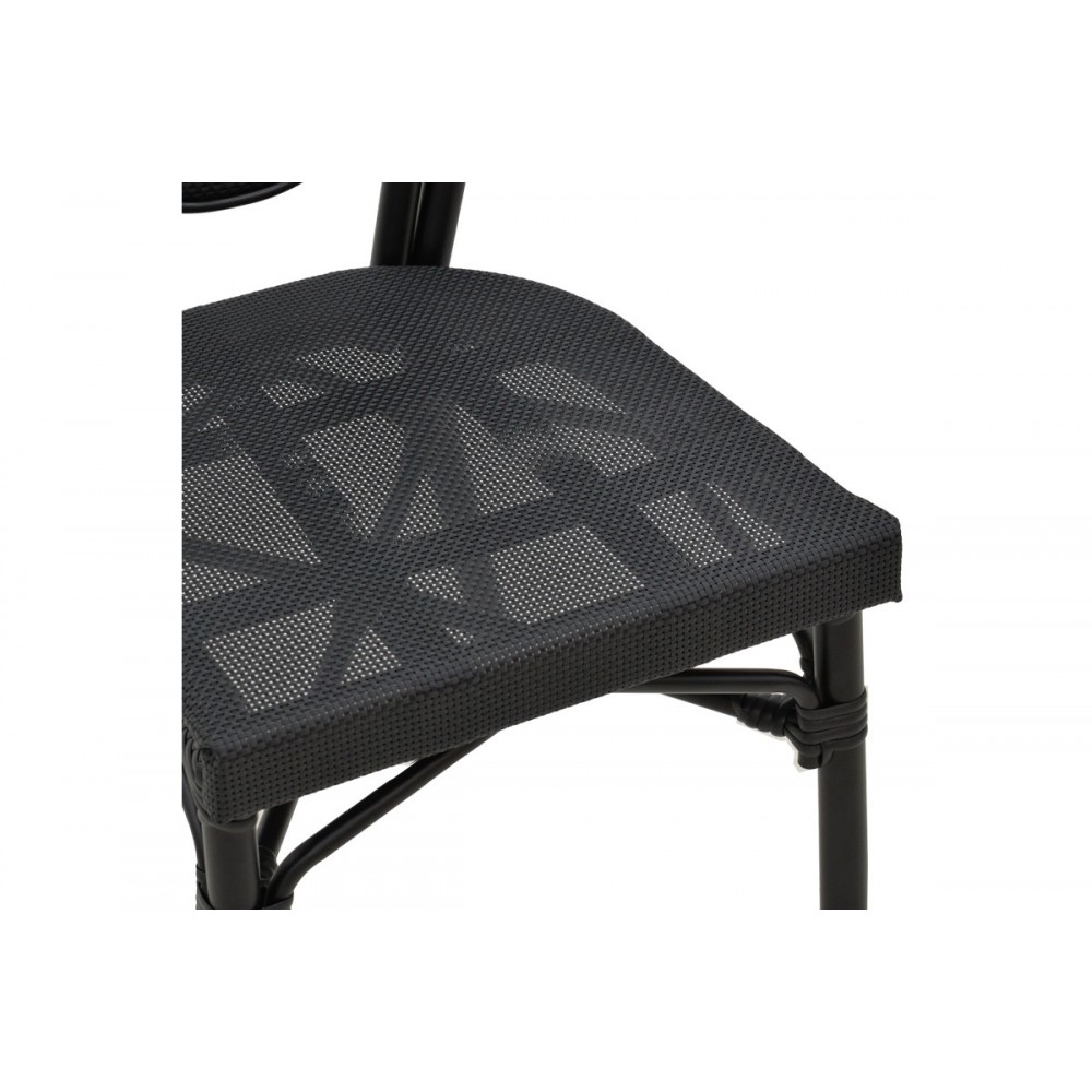 Καρέκλα κήπου "NACIA" από αλουμίνιο/textilene σε μαύρο χρώμα 45x59x85