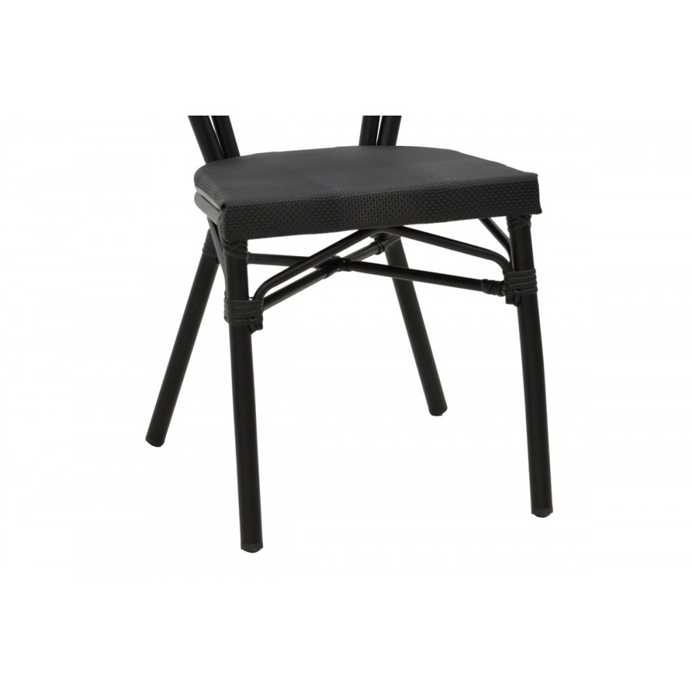 Καρέκλα κήπου "NACIA" από αλουμίνιο/textilene σε μαύρο χρώμα 45x59x85