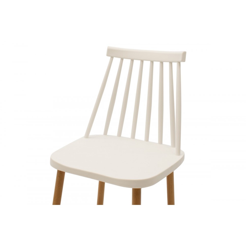 Σκαμπό μπαρ ''AURORA'' από PP σε λευκό/φυσικό χρώμα 42x47x109