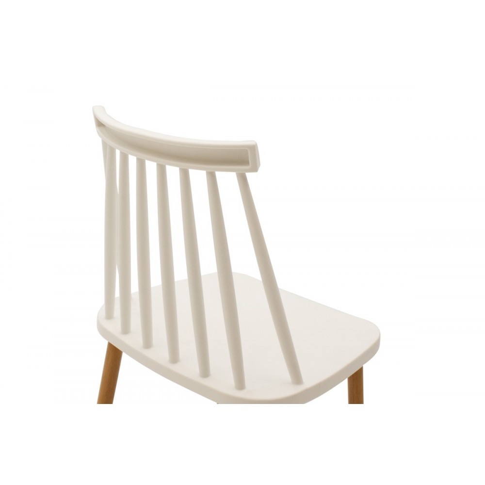 Σκαμπό μπαρ ''AURORA'' από PP σε λευκό/φυσικό χρώμα 42x47x109