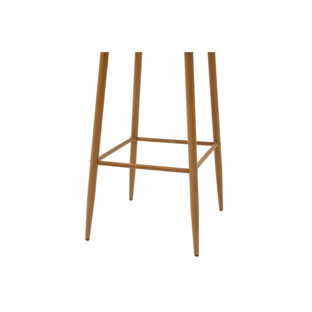 Σκαμπό μπαρ ''AURORA'' από PP σε λευκό/φυσικό χρώμα 42x47x109