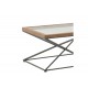 Τραπέζι σαλονιού "CENA" από μέταλλο/γυαλί/ξύλο σε μαύρο/φυσικό χρώμα 121x61x45