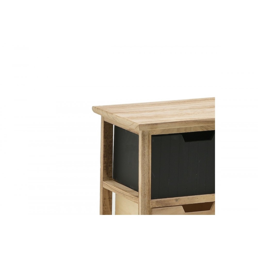 Συρταριέρα "TENBO" από ξύλο σε μαύρο/φυσικό χρώμα 34x25x44