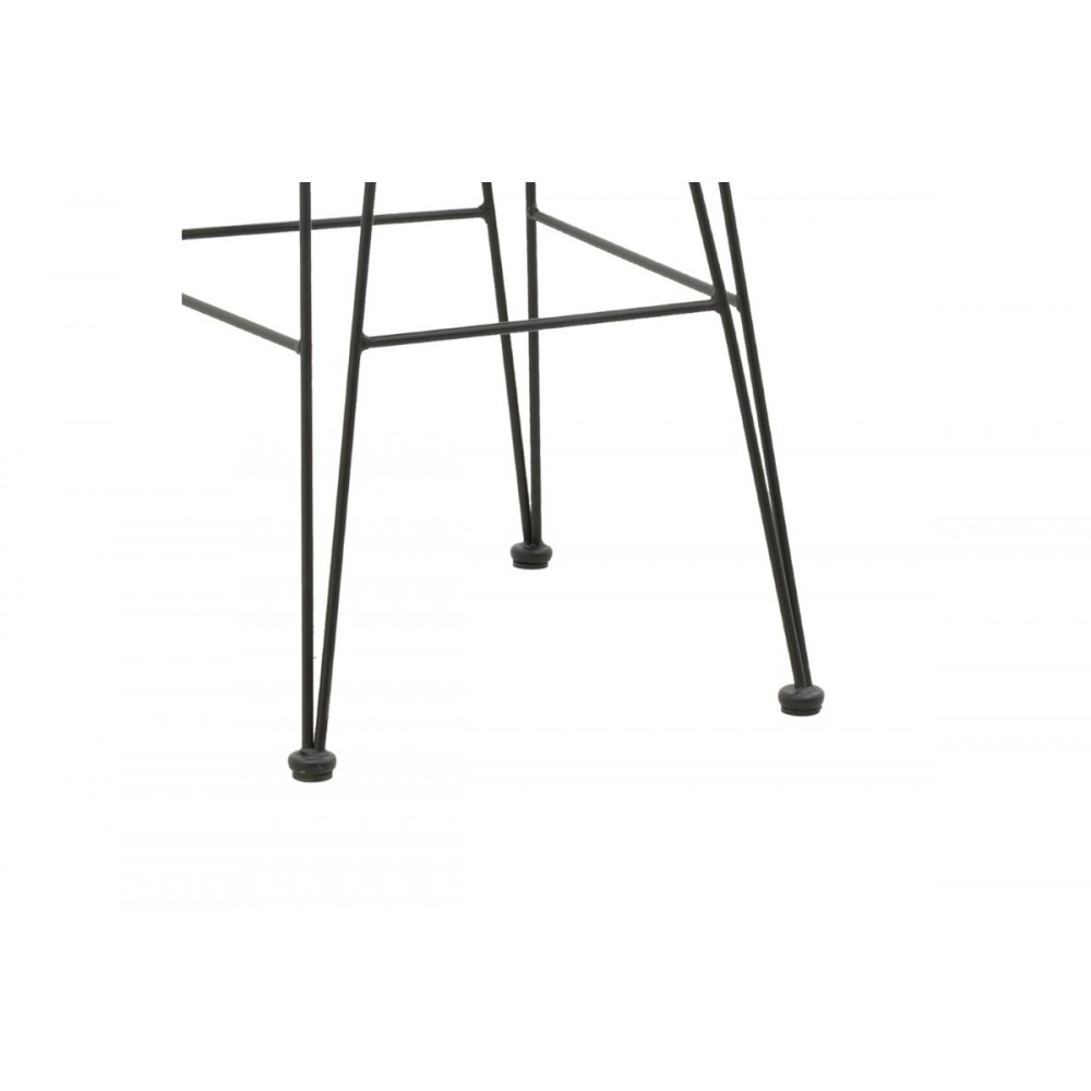 Σκαμπό μπαρ κήπου "NAOKI" από μέταλλο/pe rattan σε μαύρο χρώμα 45x51x107