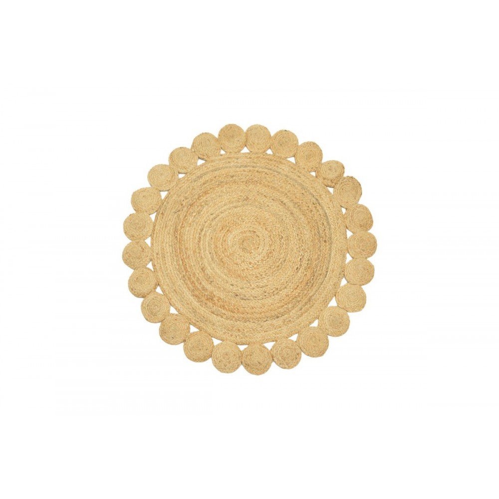 Χαλί "VONI" από γιούτα σε φυσικό χρώμα 120x120x1