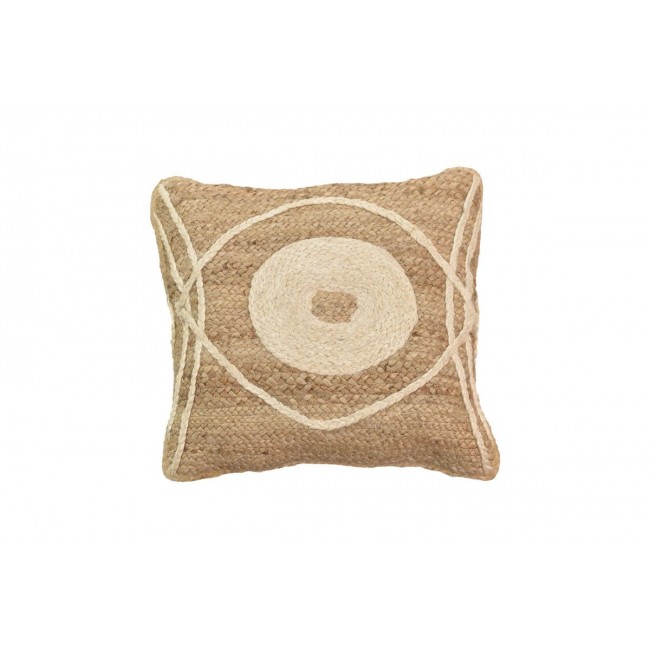 Μαξιλάρι "FOLIENS" από γιούτα σε φυσικό/εκρού χρώμα 45x45x2.5
