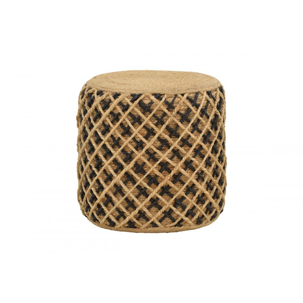 Σκαμπό/πουφ "NELLY" από γιούτα σε φυσικό χρώμα 40x40x40