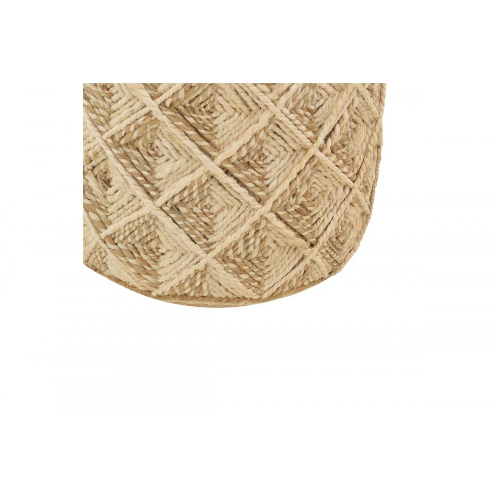 Σκαμπό/πουφ "YTON" από γιούτα σε μπεζ χρώμα 40x40x40