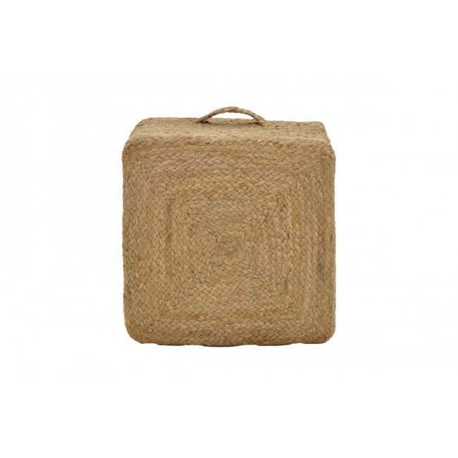 Σκαμπό/πουφ "TRESA" από γιούτα σε φυσικό χρώμα 40x40x40