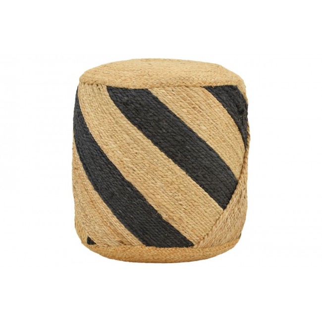 Σκαμπό/πουφ "RELOUS" από γιούτα σε φυσικό/μαύρο χρώμα 40x40x40