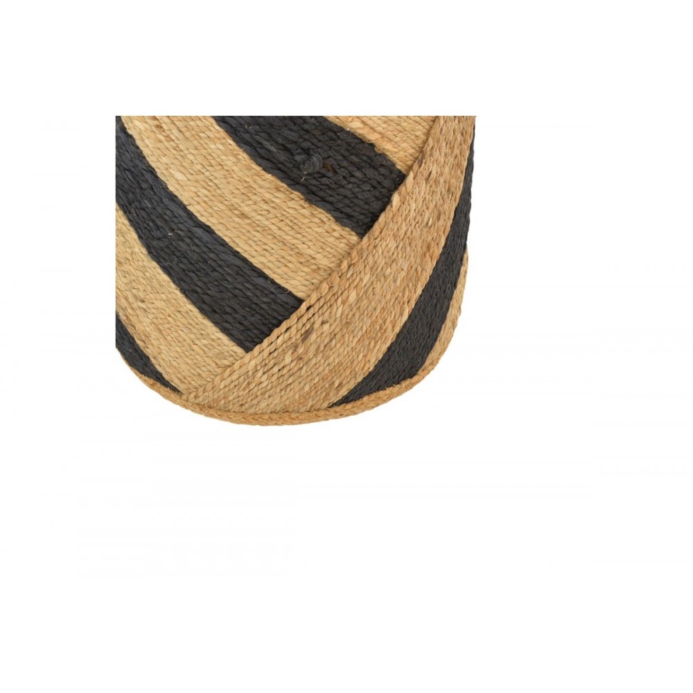 Σκαμπό/πουφ "RELOUS" από γιούτα σε φυσικό/μαύρο χρώμα 40x40x40