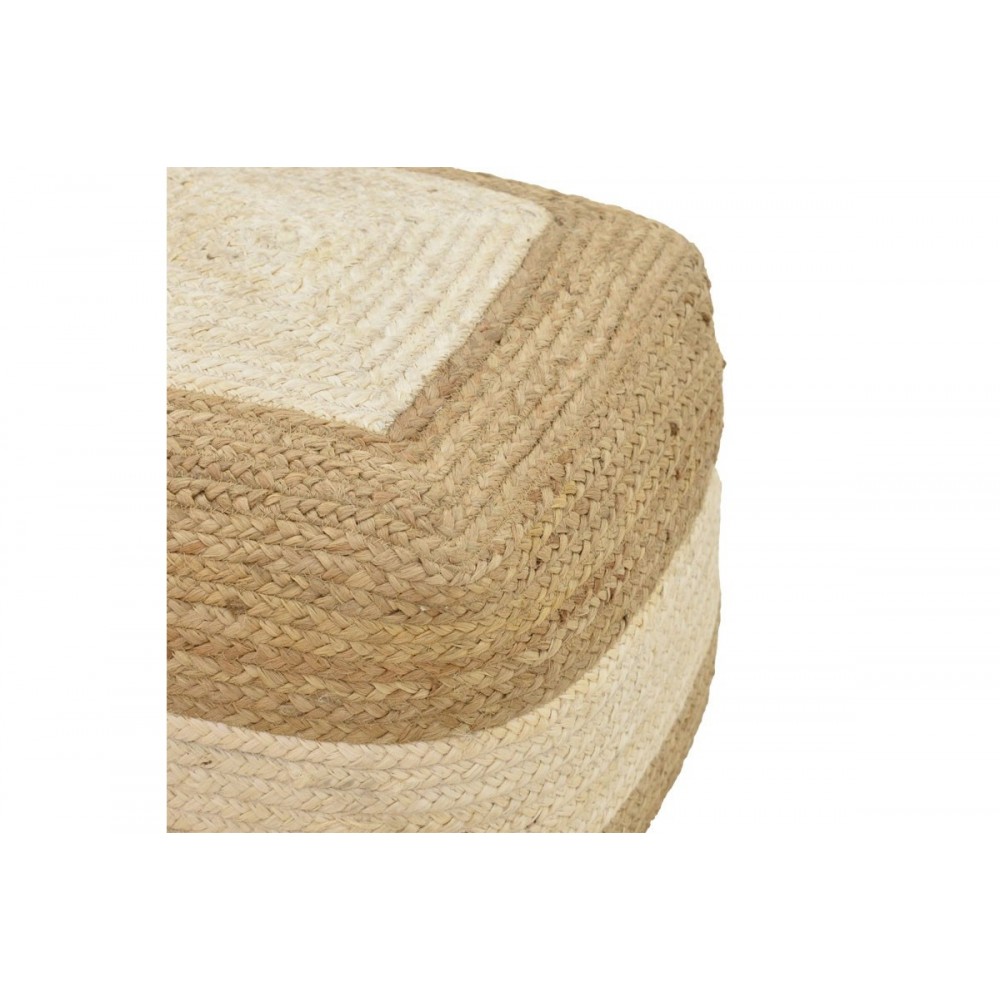 Σκαμπό/πουφ "SOFIAN" από γιούτα σε μπεζ χρώμα 40x40x40