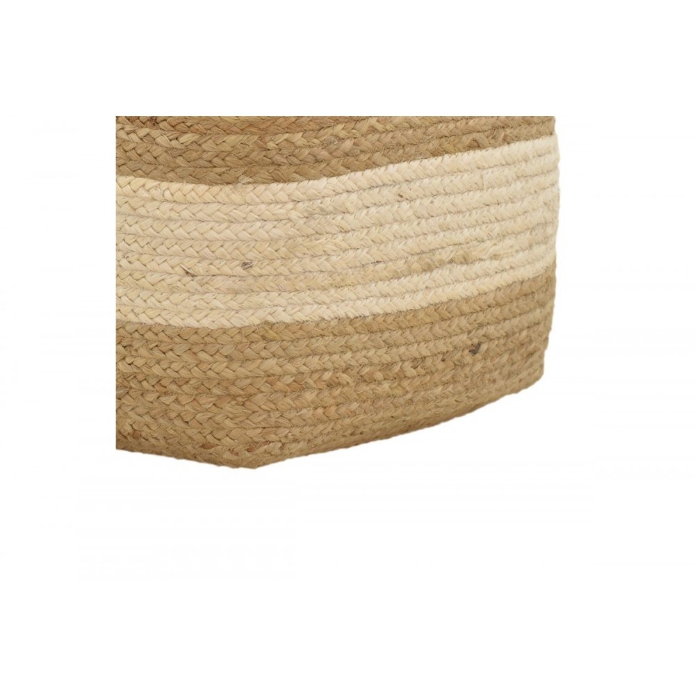 Σκαμπό/πουφ "SOFIAN" από γιούτα σε μπεζ χρώμα 40x40x40