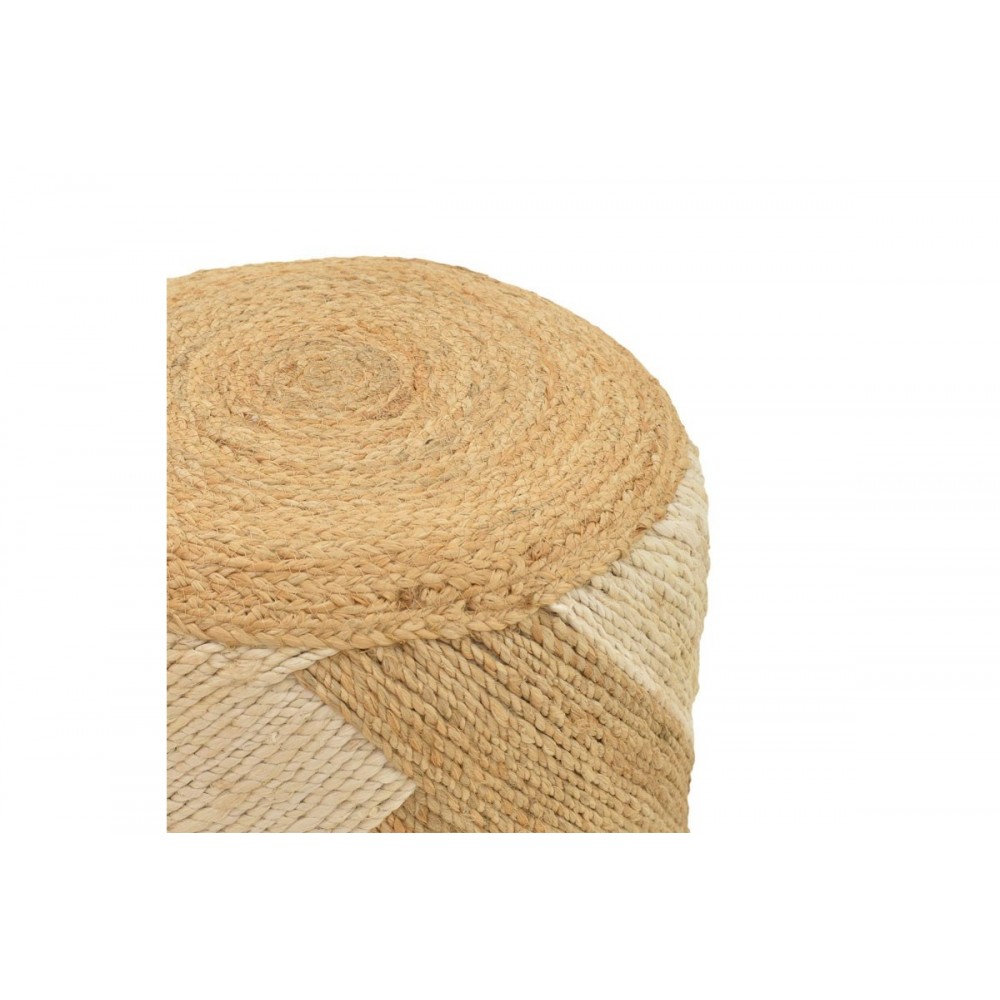 Σκαμπό/πουφ "ELISION" από γιούτα σε φυσικό/μπεζ χρώμα 40x40x40