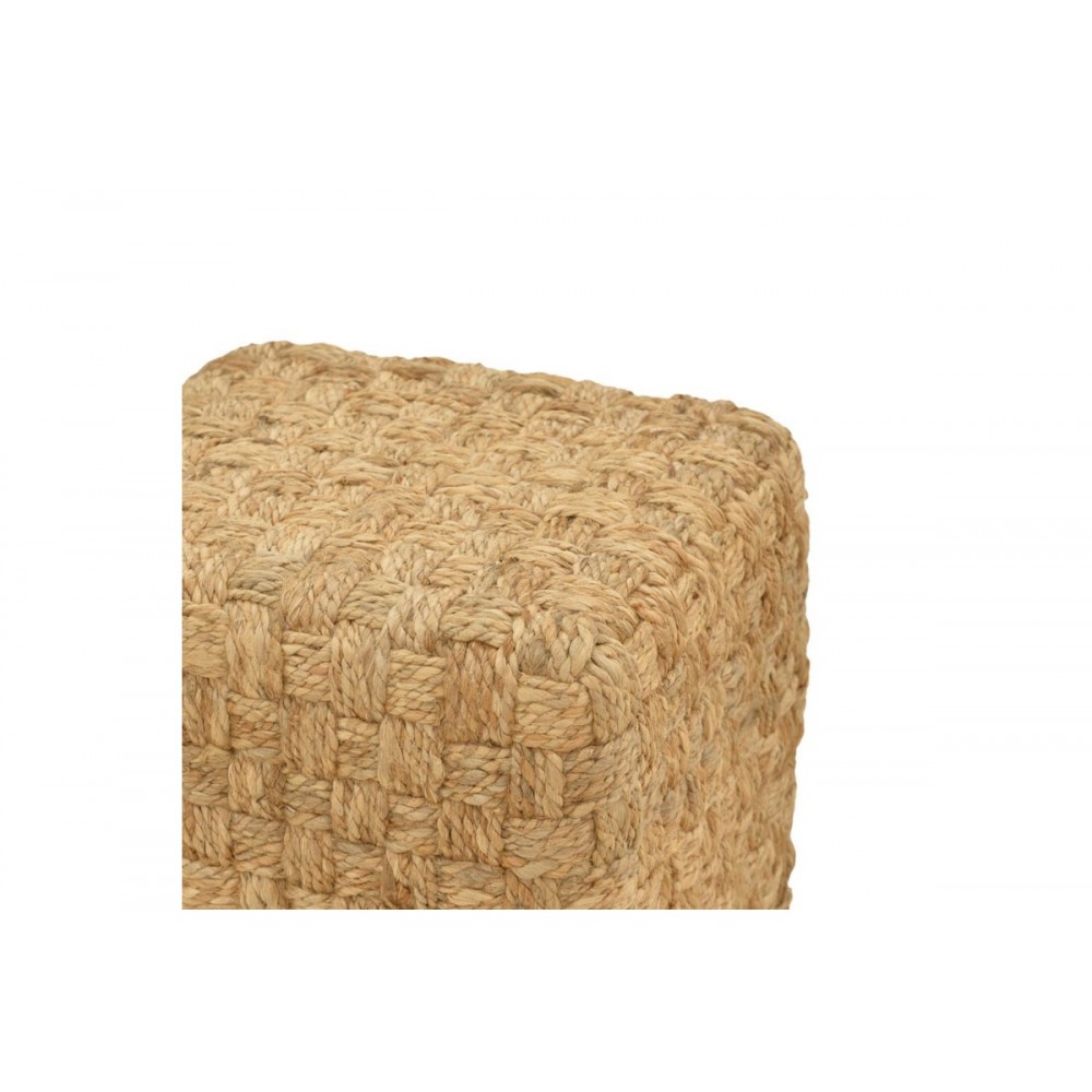 Σκαμπό/πουφ "AROPION" από γιούτα σε μπεζ χρώμα 40x40x40