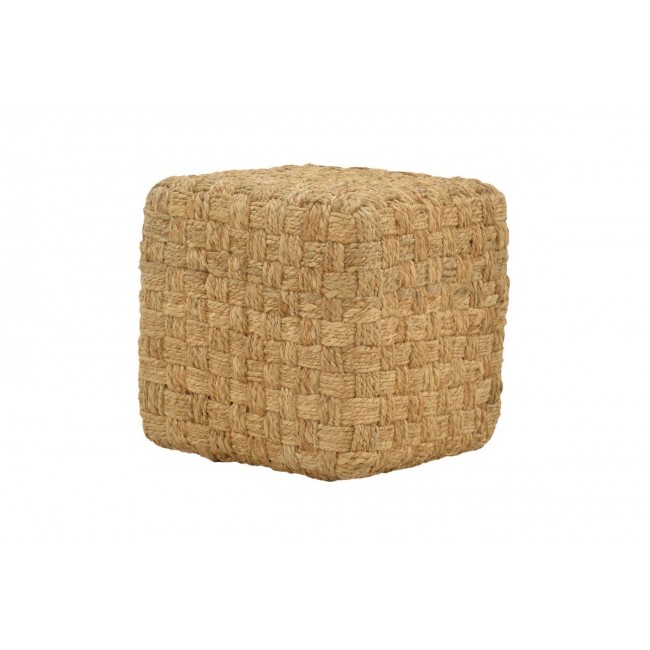 Σκαμπό/πουφ "AROPION" από γιούτα σε μπεζ χρώμα 40x40x40