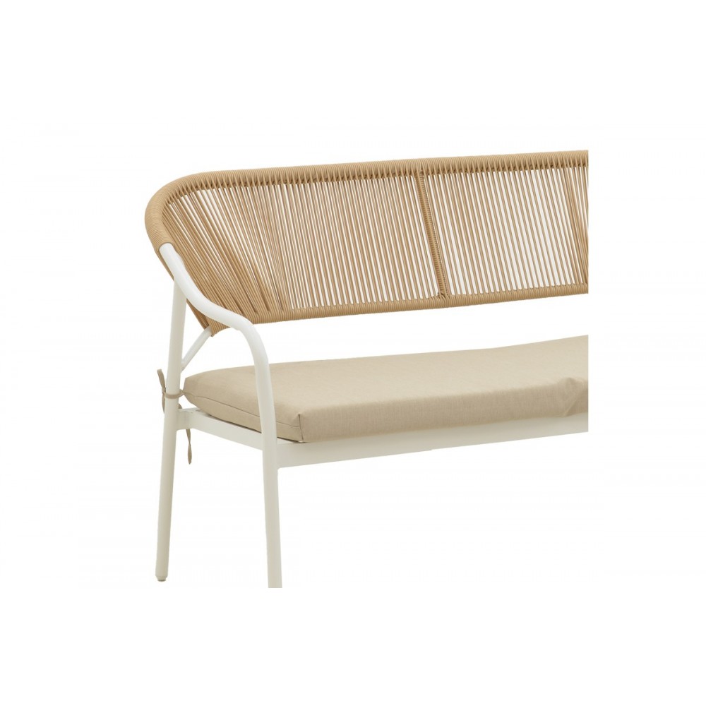 Σαλόνι κήπου "BONANZA" 4τμχ από αλουμίνιο/rattan σε λευκό/μπεζ χρώμα 88x48x40