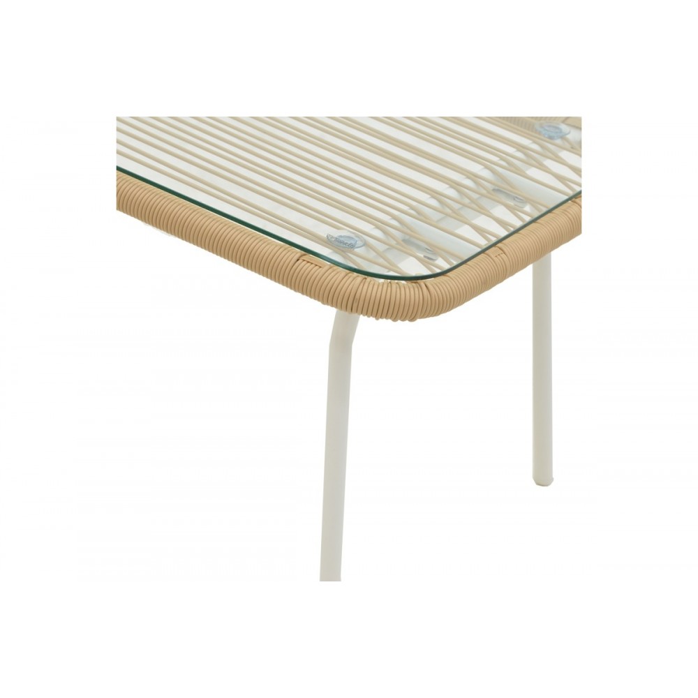 Σαλόνι κήπου "BONANZA" 4τμχ από αλουμίνιο/rattan σε λευκό/μπεζ χρώμα 88x48x40