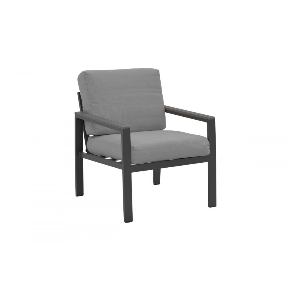 Σαλόνι κήπου "FASHIONABLE" 4τμχ από αλουμίνιο/ύφασμα σε χρώμα γκρι/ανθρακί 100x58x35