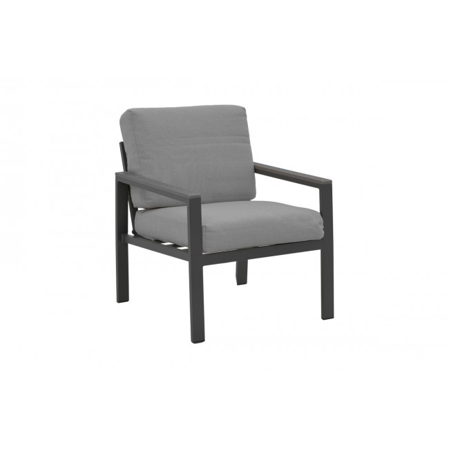 Σαλόνι κήπου "FASHIONABLE" 4τμχ από αλουμίνιο/ύφασμα σε χρώμα γκρι/ανθρακί 100x58x35