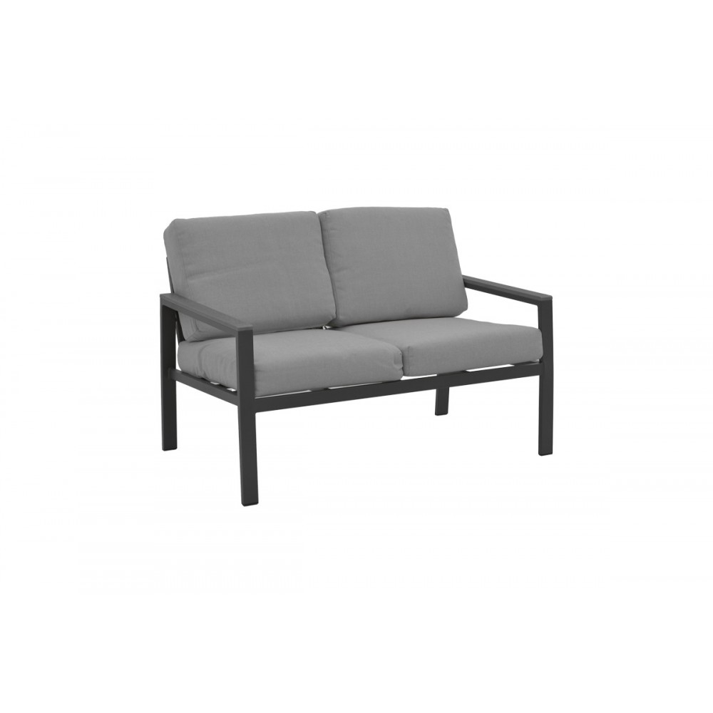 Σαλόνι κήπου "FASHIONABLE" 4τμχ από αλουμίνιο/ύφασμα σε χρώμα γκρι/ανθρακί 100x58x35