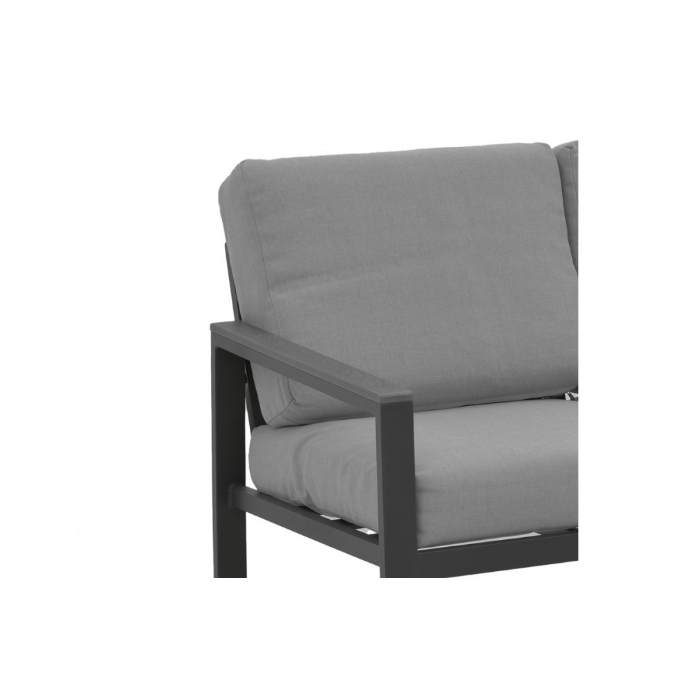 Σαλόνι κήπου "FASHIONABLE" 4τμχ από αλουμίνιο/ύφασμα σε χρώμα γκρι/ανθρακί 100x58x35