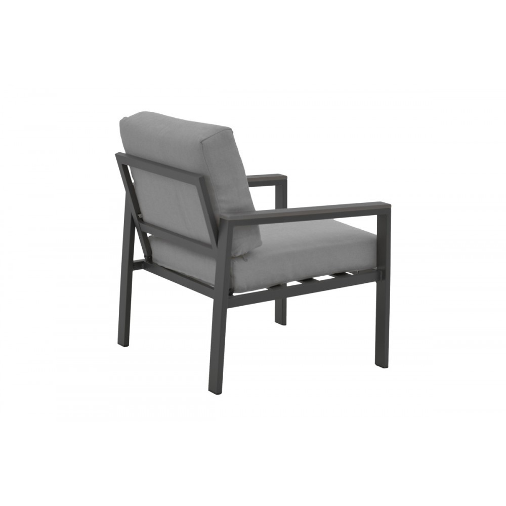 Σαλόνι κήπου "FASHIONABLE" 4τμχ από αλουμίνιο/ύφασμα σε χρώμα γκρι/ανθρακί 100x58x35