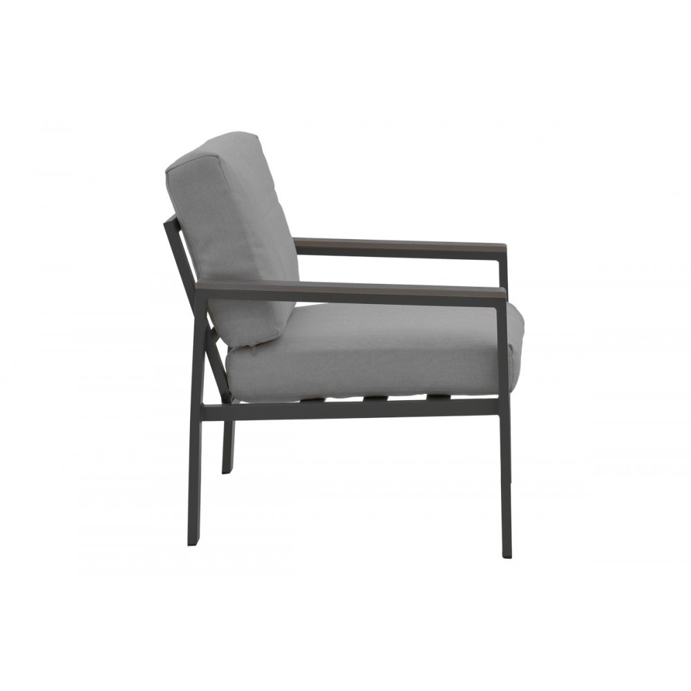 Σαλόνι κήπου "FASHIONABLE" 4τμχ από αλουμίνιο/ύφασμα σε χρώμα γκρι/ανθρακί 100x58x35