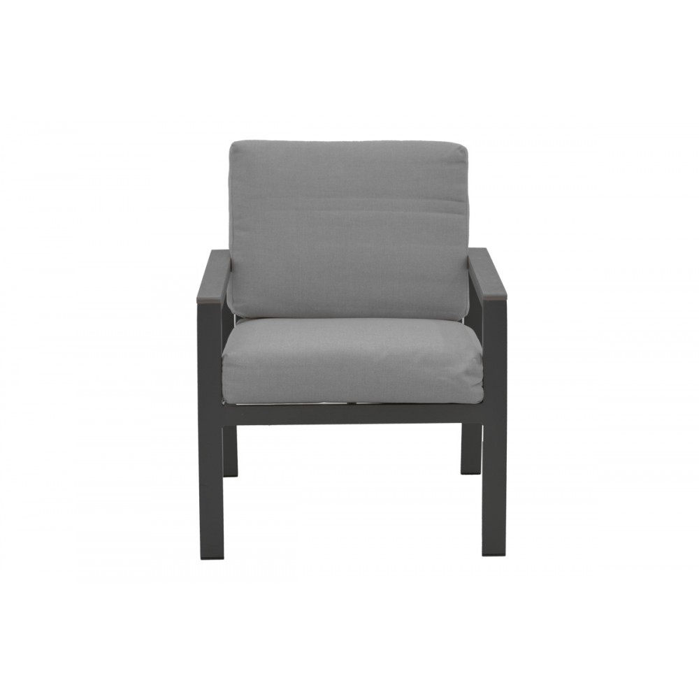 Σαλόνι κήπου "FASHIONABLE" 4τμχ από αλουμίνιο/ύφασμα σε χρώμα γκρι/ανθρακί 100x58x35