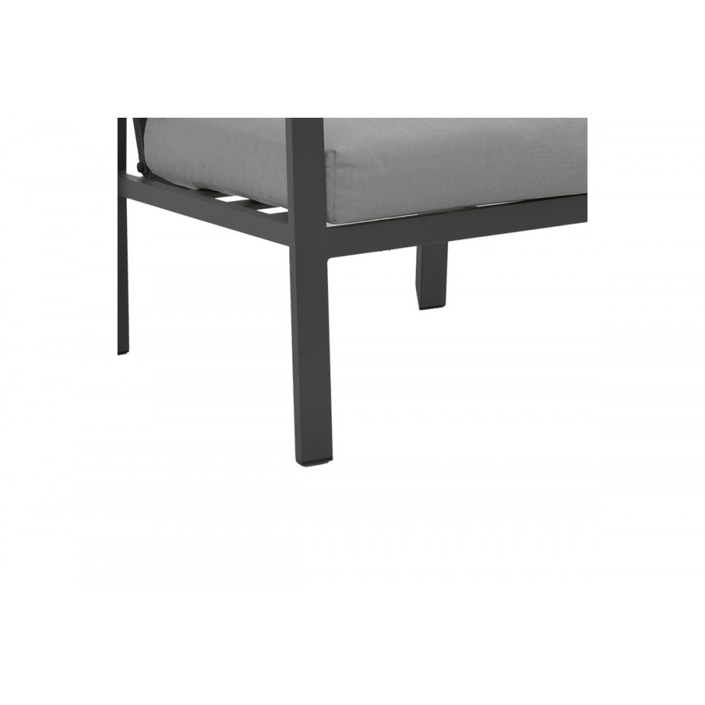 Σαλόνι κήπου "FASHIONABLE" 4τμχ από αλουμίνιο/ύφασμα σε χρώμα γκρι/ανθρακί 100x58x35